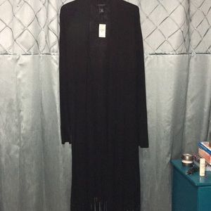 Ashley Stewart Duster Fringed Cardigan